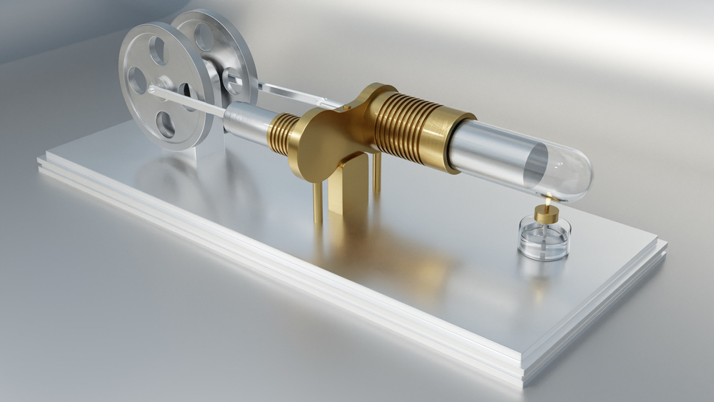 Jednoduchý model Stirlingova motoru, zdroj: Shutterstock shutterstock 1652363563