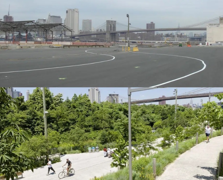 Kdo chce, hledá způsoby....Brooklyn Bridge Park před a po. bbridge