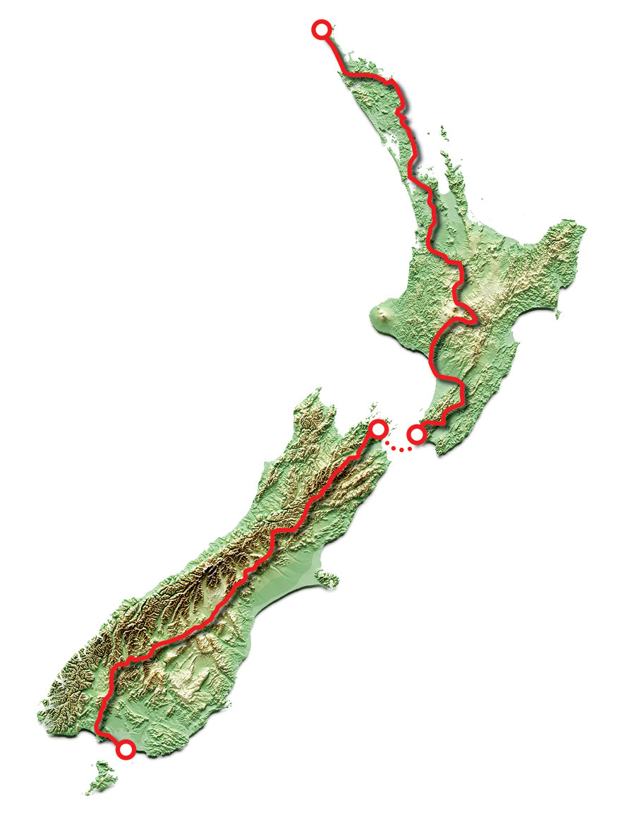 trail map representation with ferry