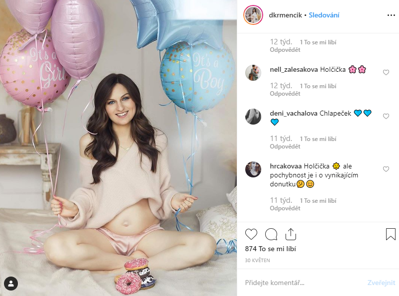 "Tradice" se očividně uchytila už i v Česku. Narodí se do rodiny fotbalisty Michaela Krmenčíka dívka, nebo chlapec? boy or girl krmencik