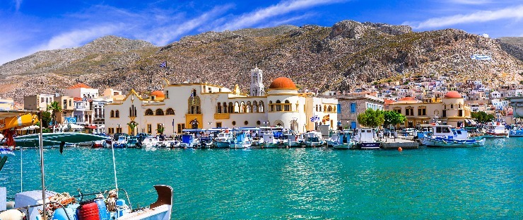 Pothia, Řecko. m pothia je hlavni mesto regionu kalymnos v recku