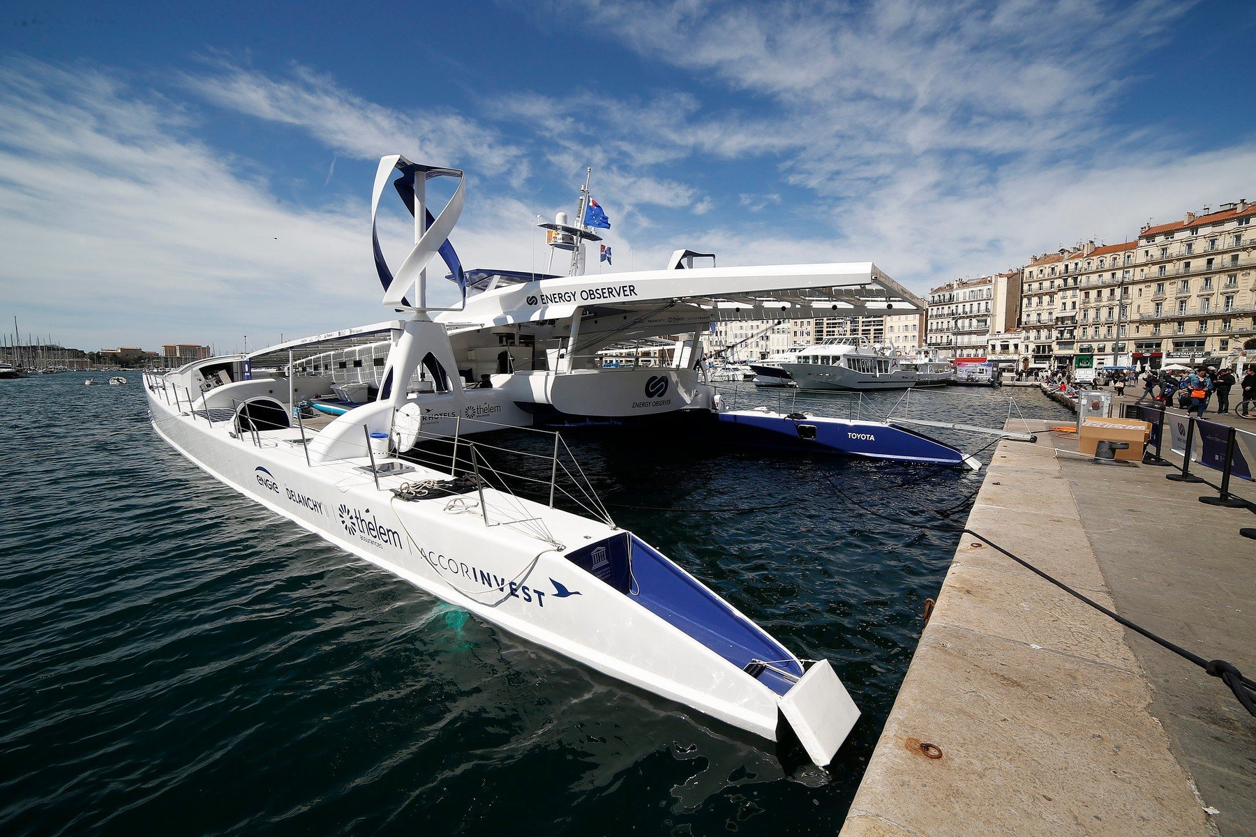 V březnu 2018 kotvila loď v Marseille odyseey marseille