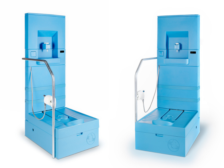 blue diversion toilet