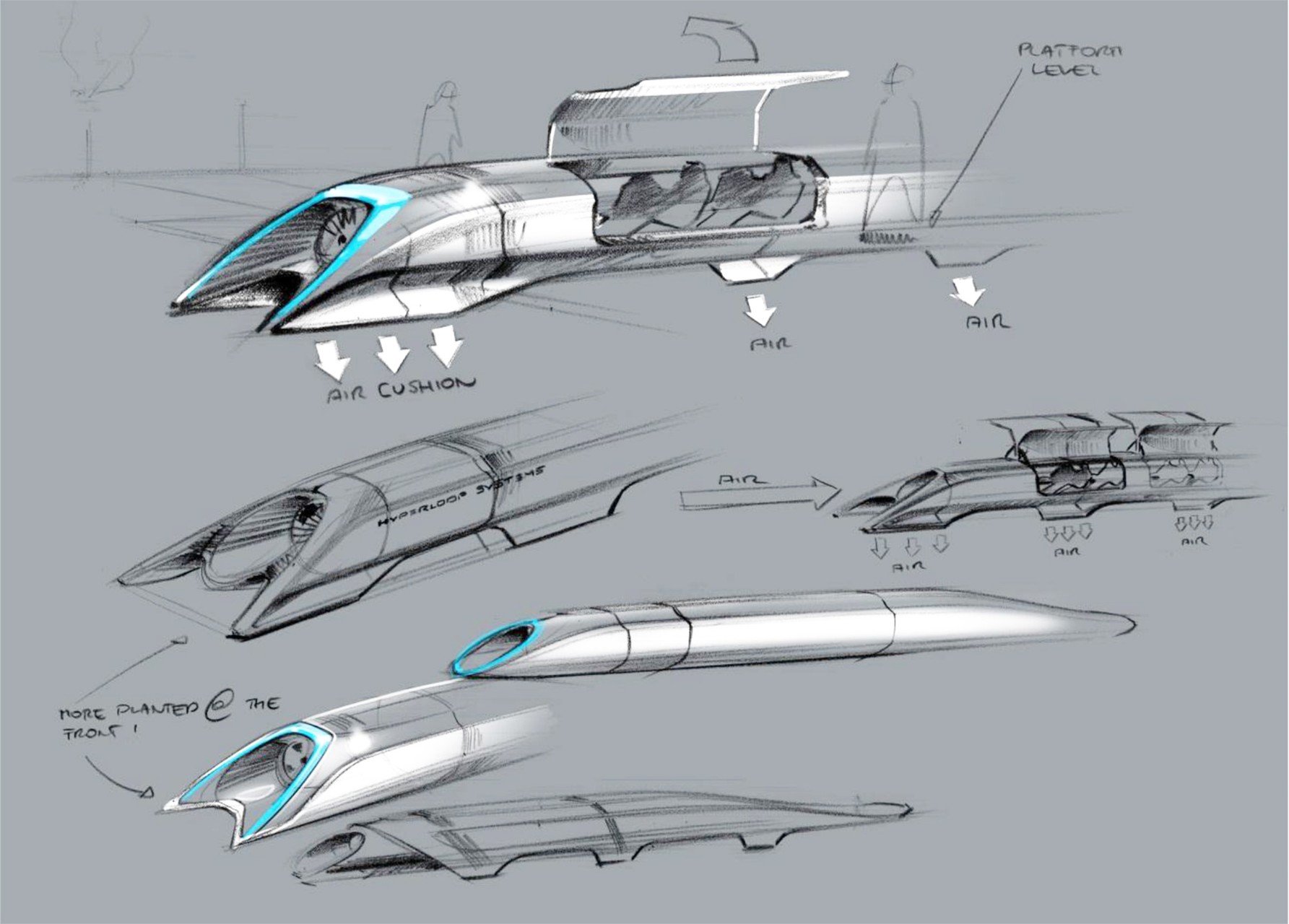 Elon Musk vlastnoručně: Takhle nějak vznikaly návrhy na jeho Hyperloop hyperloop 2
