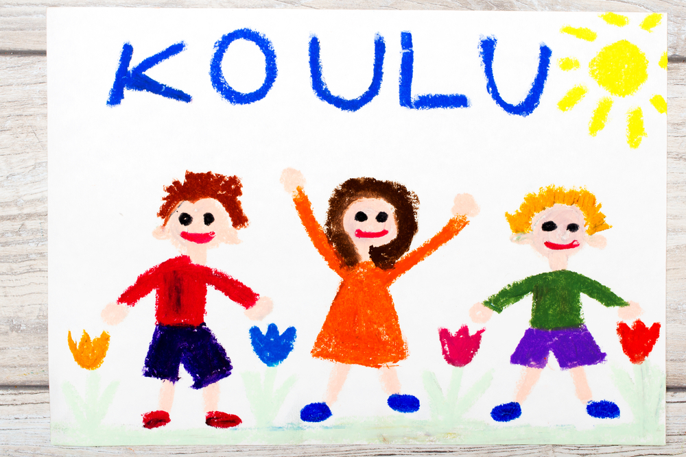 Pokud podporují váš talent, může být chození do školy radost. "Koulu" znamená škola finsko skolstvi kresba