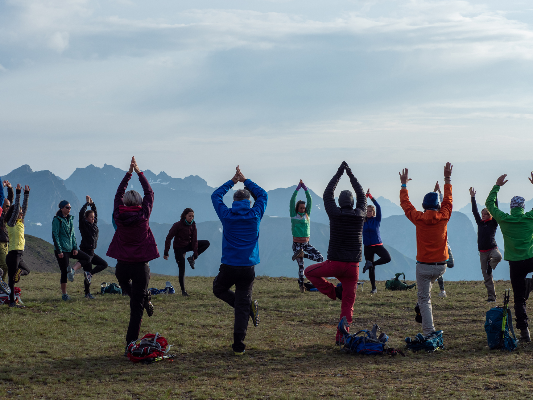 Jóga a trénink mindfulness na vrcholu Carosello livingo yoga