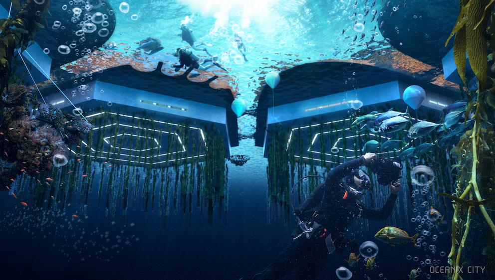 Pod vodou se budou pěstovat mořské plody a chovat mořští živočichové 15 big sfc oceanixcity underwater night image by big bjarke ingels group 1