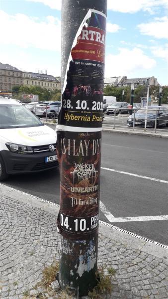 Před hlavním nádražím se výlepům docela daří cerny vylep 2