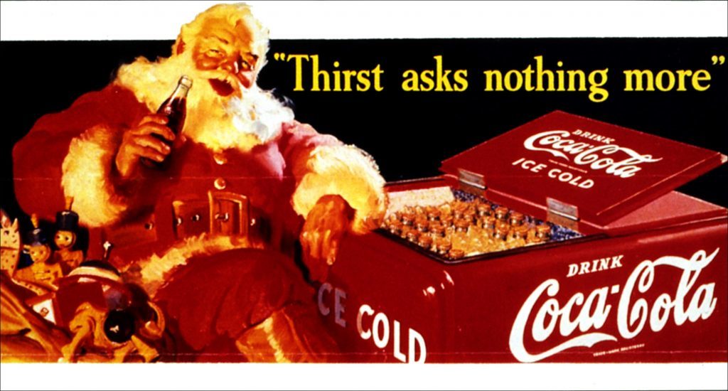 Santa sice i s kolou v ruce vypadá jako alkoholik v pokročilém stadiu, přesto si získal srdce dětí z celého světa coca cola