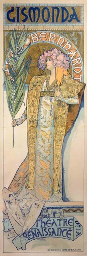 Alfons Mucha: Plakát „Gismonda“ (1894). Zdroj: Nadační fond Richarda Fuxy mf gimonda