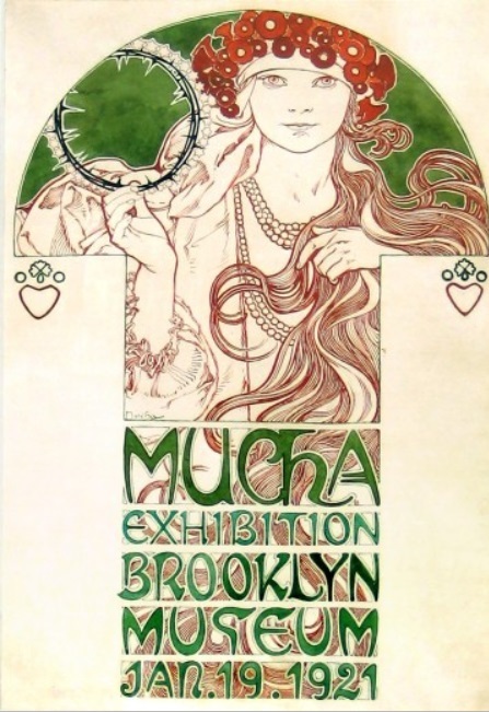 Návrh plakátu pro výstavu v Brooklynském muzeu, New York, leden–únor 1921 (1920). Zdroj: Nadační fond Richarda Fuxy plakat