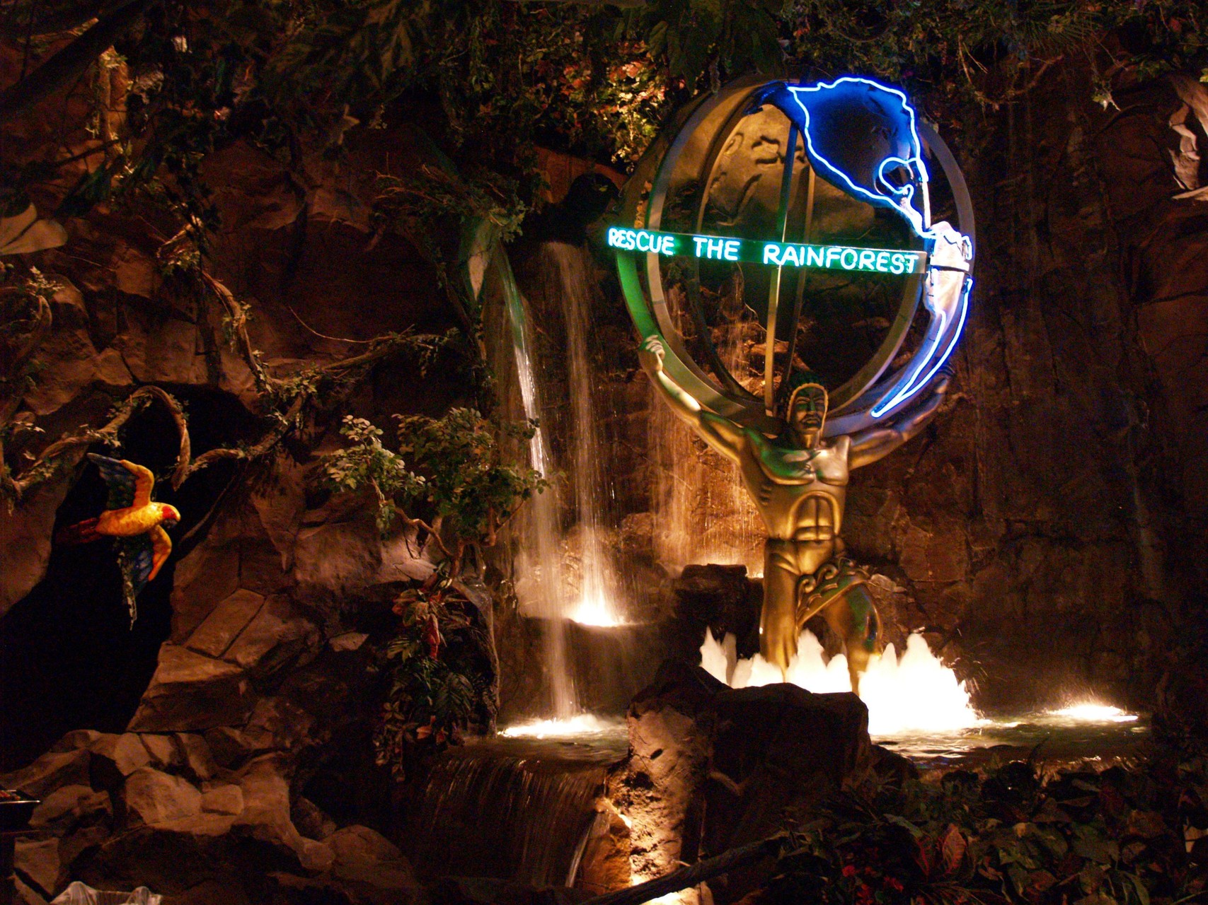 Fontány u Rainforest Café rainforest cafe2