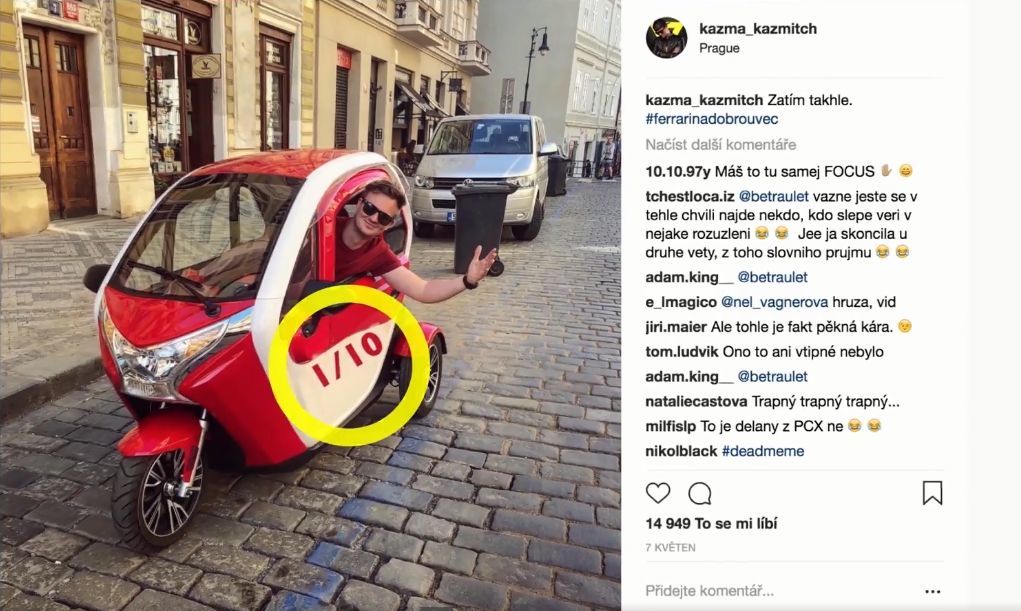 Tajemná zkratka 1/10 se začala objevovat i na Kazmových sociálních sítích kazma insta
