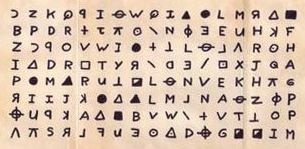 Zodiacův vzkaz, zveřejněný v San Francisco Examiner v roce 1969 (zdroj: Wikimedia Commons) zodiac killer cipher san francisco examiner july 31st 1969 cropped